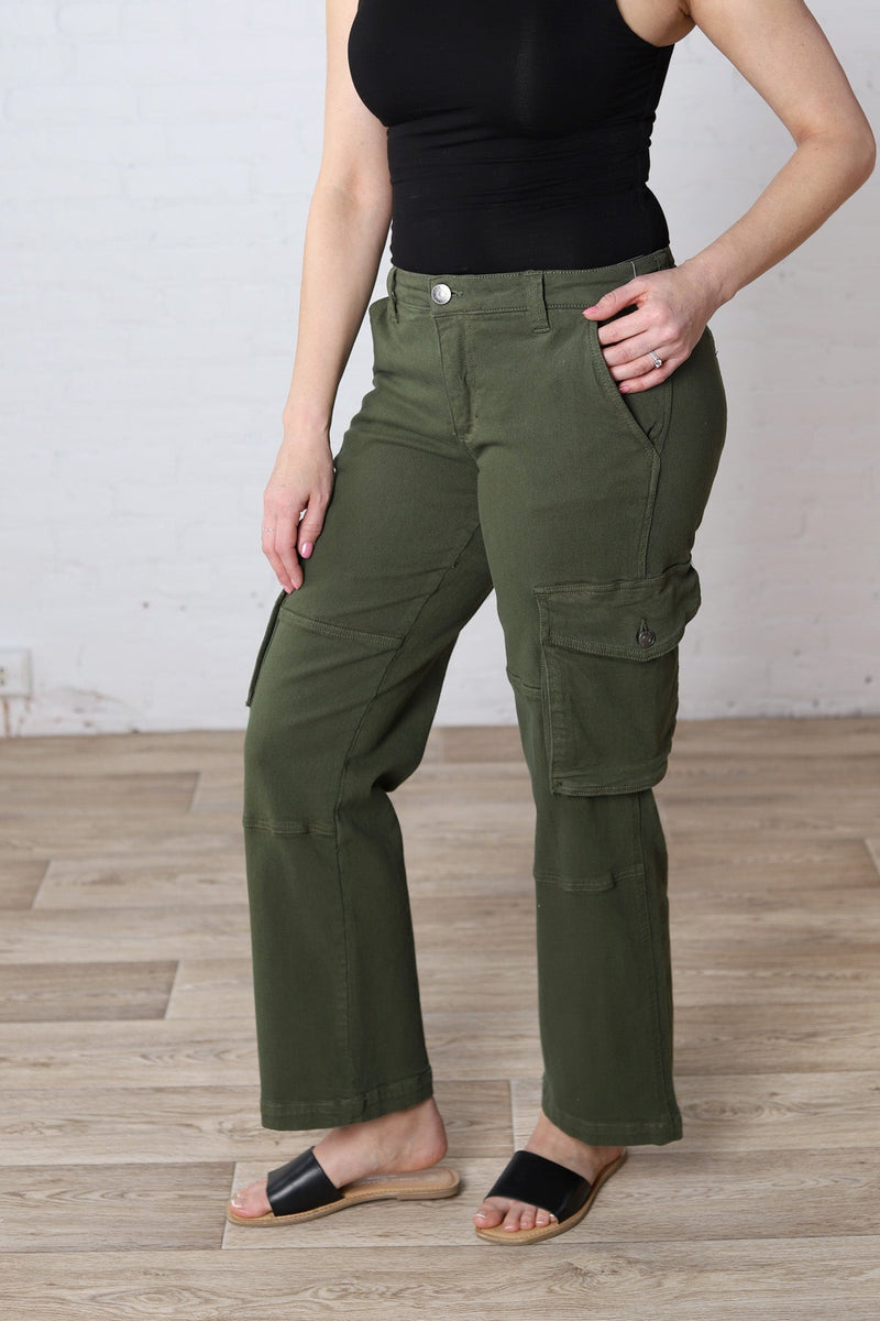 Women's Black Straight Wide Leg Pants - High Rise Straight Cargo Pants –  Moda Xpress